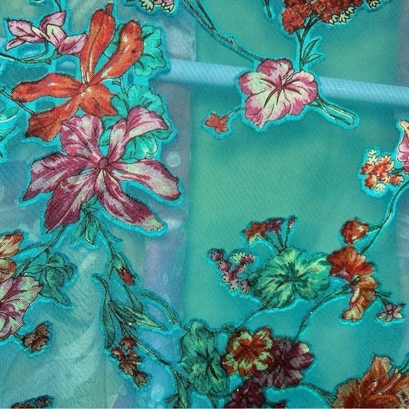 Sterling Styles vintage multicolor artsilk cardigan OS - Picture 8 of 8